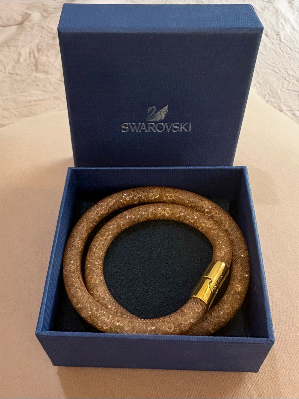 Swarovski Stardust Double Wrap Bracelet in Rose Gold